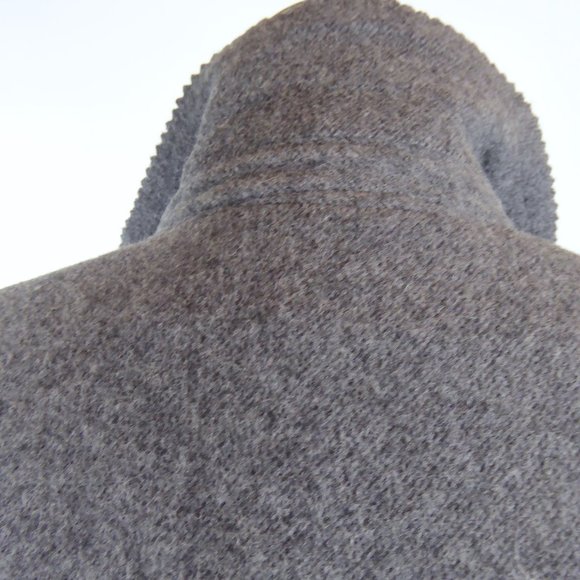 JULIA wool knit Jacket gray blazer herringbone pinked edge wool fitted 8 - Picture 8 of 12